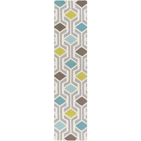 Image of Surya Hilda Modern Dark Brown, Cream, Medium Gray, Lime, Sea Foam, Teal Rugs HDA-2388