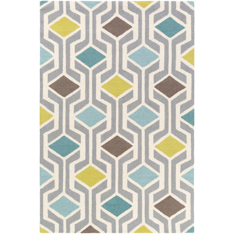 Image of Surya Hilda Modern Dark Brown, Cream, Medium Gray, Lime, Sea Foam, Teal Rugs HDA-2388