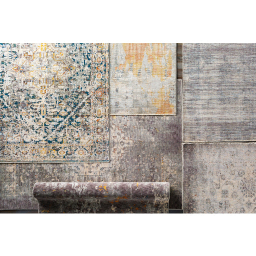 Surya Presidential Traditional Medium Gray, Charcoal, Ivory, Butter, Pale Blue, Bright Blue, Lime, Peach, Burnt Orange Rugs PDT-2311