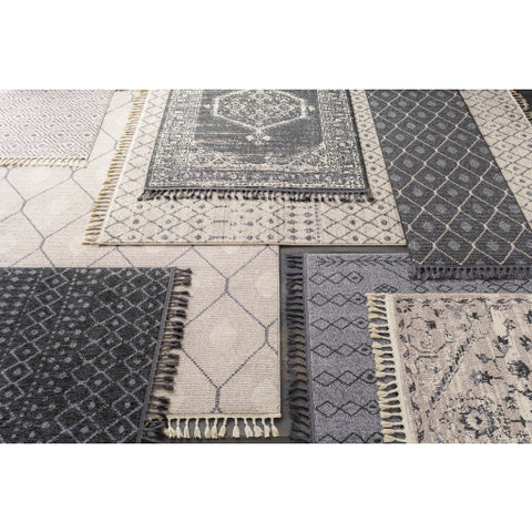 Image of Surya Restoration Global Light Gray, Medium Gray, Charcoal, Cream, Taupe, Black Rugs REO-2311