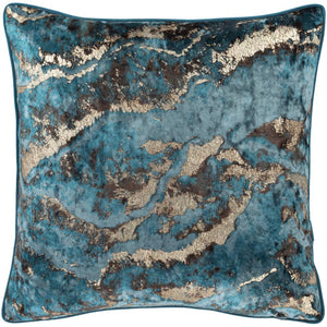 Surya Agate Modern Bright Blue, Khaki, Dark Brown Pillow Cover AAT-002-Wanderlust Rugs