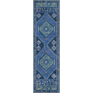 Surya Arabia Traditional Navy, Denim, Teal, White, Butter, Wheat Rugs ABA-6253