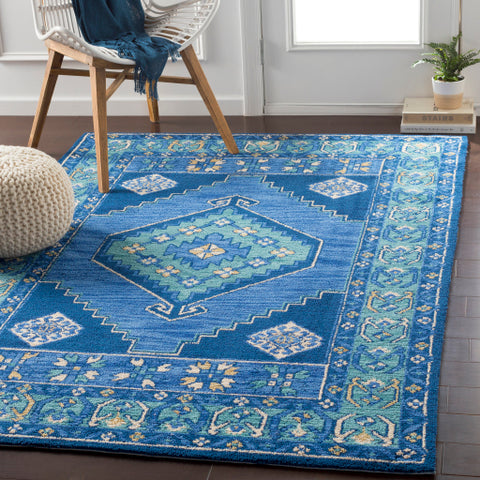 Image of Surya Arabia Traditional Navy, Denim, Teal, White, Butter, Wheat Rugs ABA-6253