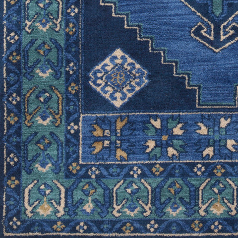 Image of Surya Arabia Traditional Navy, Denim, Teal, White, Butter, Wheat Rugs ABA-6253