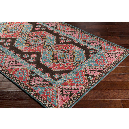 Surya Arabia Traditional Bright Pink, Camel, Aqua, White, Wheat Rugs ABA-6273