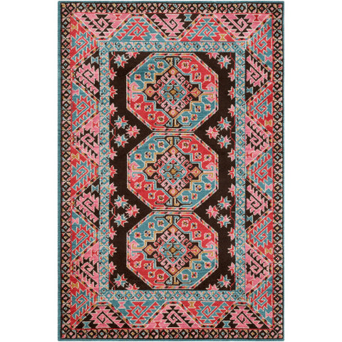 Image of Surya Arabia Traditional Bright Pink, Camel, Aqua, White, Wheat Rugs ABA-6273