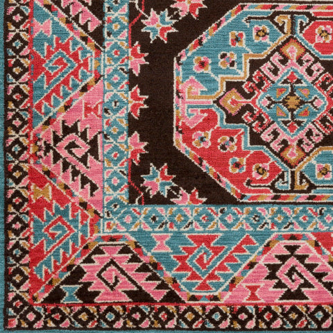 Image of Surya Arabia Traditional Bright Pink, Camel, Aqua, White, Wheat Rugs ABA-6273