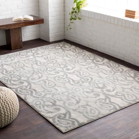 Image of Surya Aberdine Global Medium Gray, Charcoal, Ivory Rugs ABE-8012