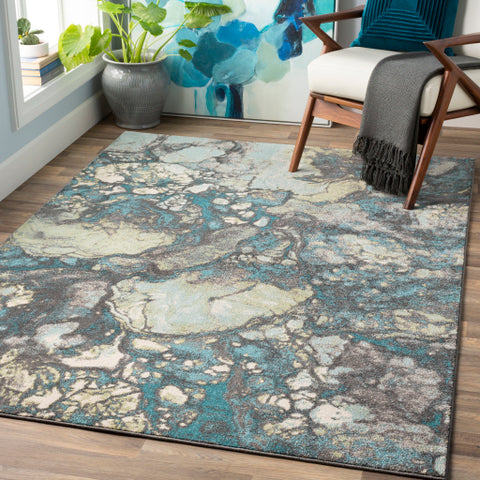 Image of Surya Aberdine Modern Aqua, Teal, Olive, Medium Gray, Charcoal Rugs ABE-8014