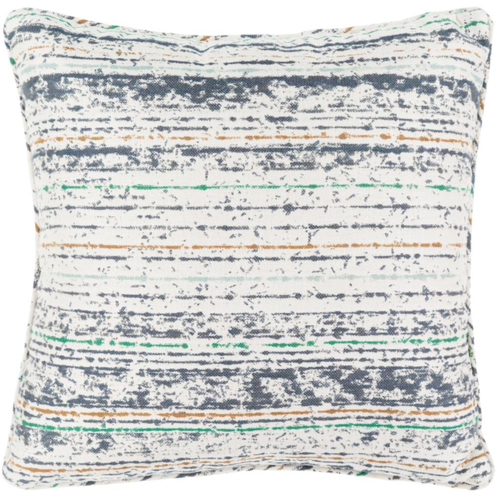 Surya Arie Indoor / Outdoor Navy, Sage, Taupe, White, Ivory Pillow Cover AE-003-Wanderlust Rugs