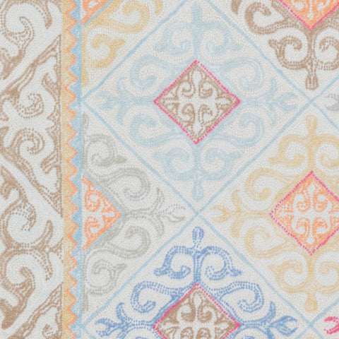 Image of Surya Antigua Global Sky Blue, Camel, Wheat, Peach, Beige, Tan, Light Gray, Bright Pink, Mint, Bright Blue Rugs AGA-1004