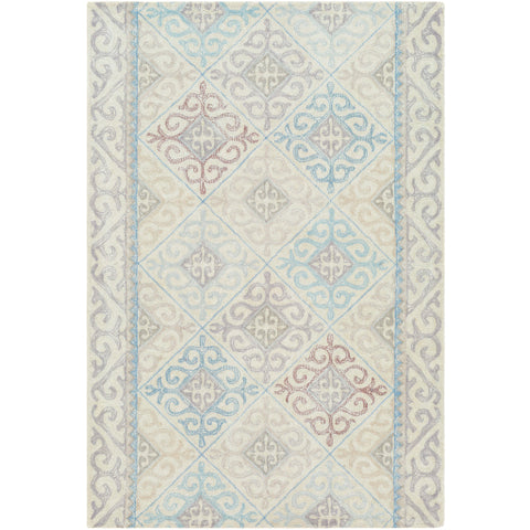 Image of Surya Antigua Global Denim, Medium Gray, Light Gray, Beige, Mauve, Pale Blue Rugs AGA-1006