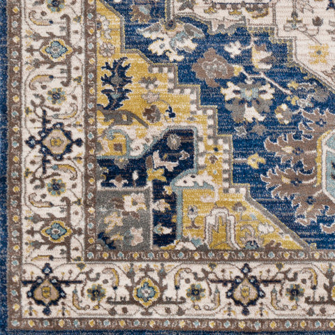 Image of Surya Athens Traditional Navy, Charcoal, Butter, Ivory, Camel, Sky Blue, White Rugs AHN-2300