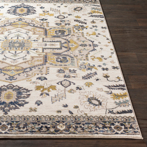 Surya Athens Traditional Camel, Navy, Ivory, Sky Blue, Butter, Charcoal, White Rugs AHN-2303