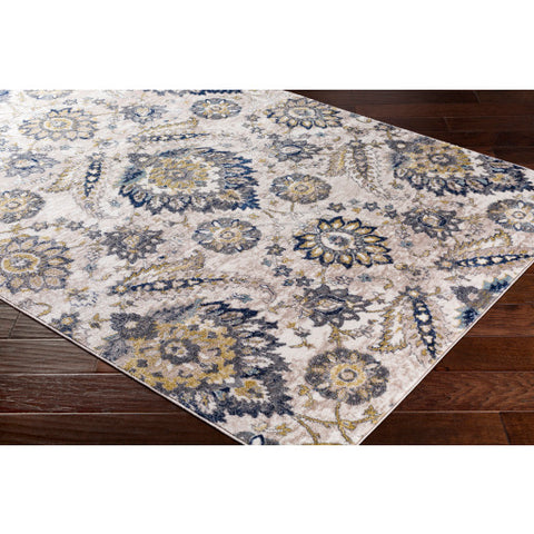 Image of Surya Athens Traditional Charcoal, Navy, Sky Blue, Butter, Ivory, White Rugs AHN-2306