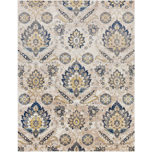 Surya Athens Traditional Charcoal, Navy, Sky Blue, Butter, Ivory, White Rugs AHN-2306