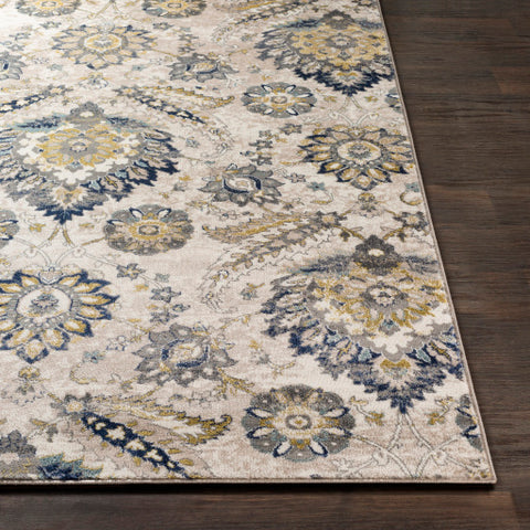 Image of Surya Athens Traditional Charcoal, Navy, Sky Blue, Butter, Ivory, White Rugs AHN-2306