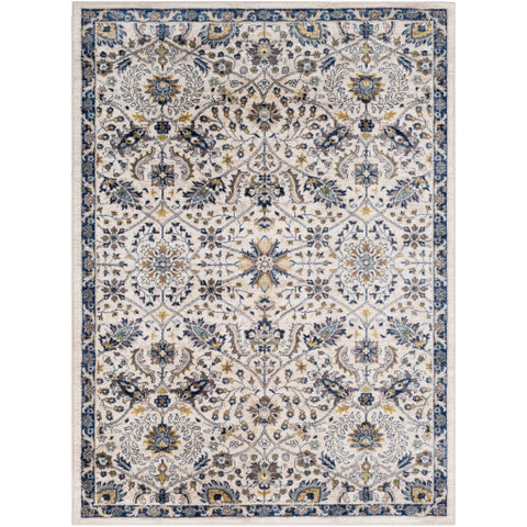 Image of Surya Athens Traditional Navy, Charcoal, Butter, Camel, Sky Blue, Ivory, White Rugs AHN-2307