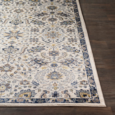 Image of Surya Athens Traditional Navy, Charcoal, Butter, Camel, Sky Blue, Ivory, White Rugs AHN-2307