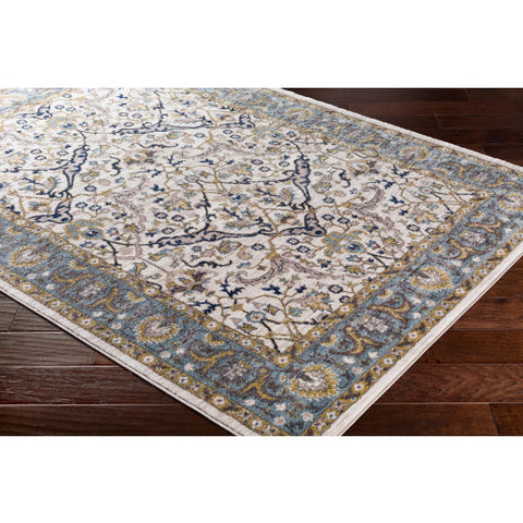 Image of Surya Athens Traditional Camel, Navy, Butter, Sky Blue, Ivory, Charcoal, White Rugs AHN-2308