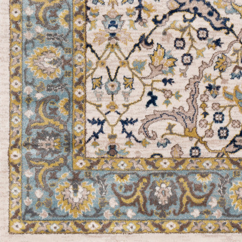 Image of Surya Athens Traditional Camel, Navy, Butter, Sky Blue, Ivory, Charcoal, White Rugs AHN-2308
