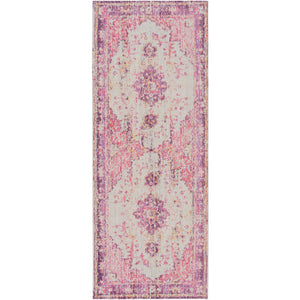 Surya Antioch Traditional Bright Pink, Light Gray, Lavender, Dark Purple, Medium Gray, Bright Yellow, Saffron Rugs AIC-2305