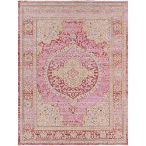 Image of Surya Antioch Traditional Bright Pink, Bright Yellow, White, Garnet, Saffron, Sea Foam, Medium Gray, Camel Rugs AIC-2325