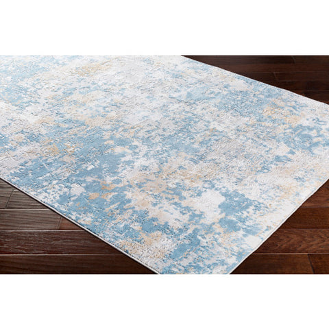 Image of Surya Aisha Modern Sky Blue, Mustard, Light Gray, White Rugs AIS-2302