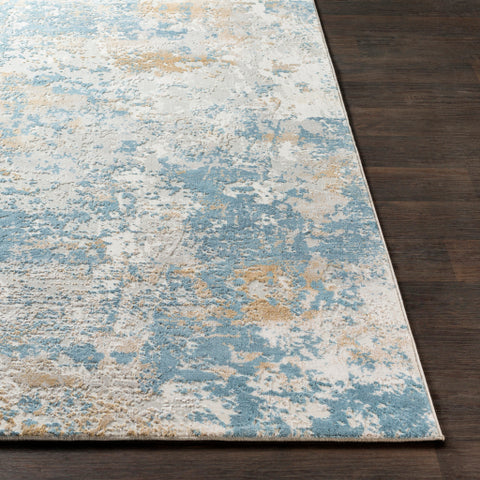 Image of Surya Aisha Modern Sky Blue, Mustard, Light Gray, White Rugs AIS-2302