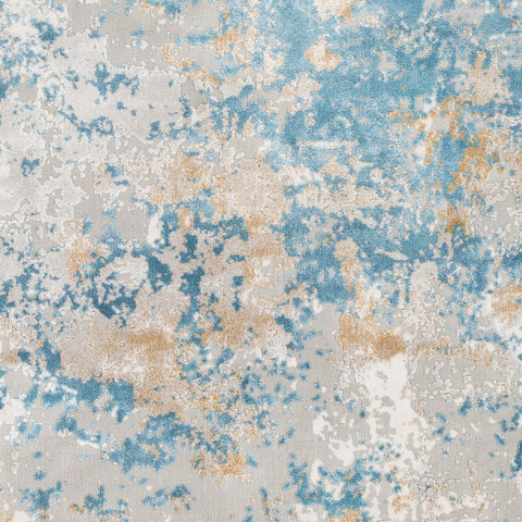 Image of Surya Aisha Modern Sky Blue, Mustard, Light Gray, White Rugs AIS-2302