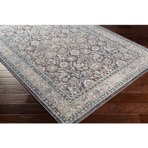 Image of Surya Ankara Global Dark Blue, Denim, Charcoal, Medium Gray, Light Gray, Ivory, Bright Yellow Rugs AKR-2317