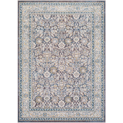 Image of Surya Ankara Global Dark Blue, Denim, Charcoal, Medium Gray, Light Gray, Ivory, Bright Yellow Rugs AKR-2317