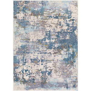 Surya Ankara Global Dark Blue, Denim, Medium Gray, Ivory, Charcoal, Light Gray, Bright Yellow Rugs AKR-2335