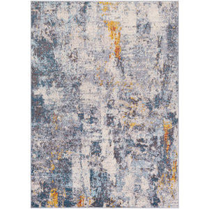 Surya Ankara Global Denim, Charcoal, Ivory, Light Gray, Medium Gray, Dark Blue, Brick, Bright Yellow Rugs AKR-2338