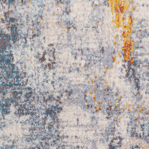Image of Surya Ankara Global Denim, Charcoal, Ivory, Light Gray, Medium Gray, Dark Blue, Brick, Bright Yellow Rugs AKR-2338