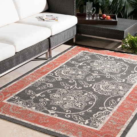 Image of Surya Alfresco Traditional Black, Rust, Cream, Camel Rugs ALF-9592