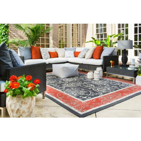 Image of Surya Alfresco Traditional Black, Rust, Cream, Camel Rugs ALF-9592