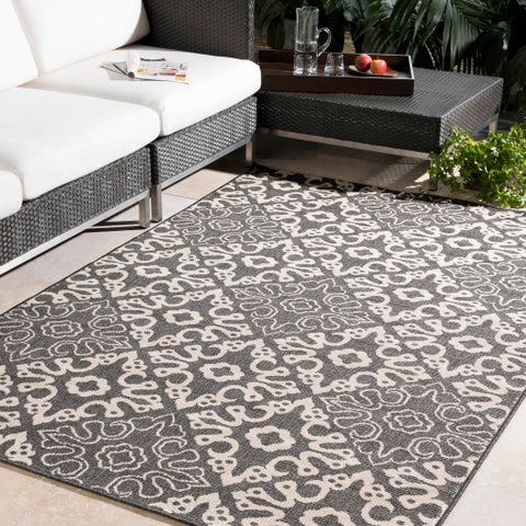 Image of Surya Alfresco Cottage Black, Cream Rugs ALF-9637