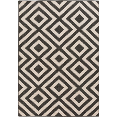 Image of Surya Alfresco Modern Black, Cream Rugs ALF-9639