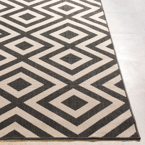 Image of Surya Alfresco Modern Black, Cream Rugs ALF-9639