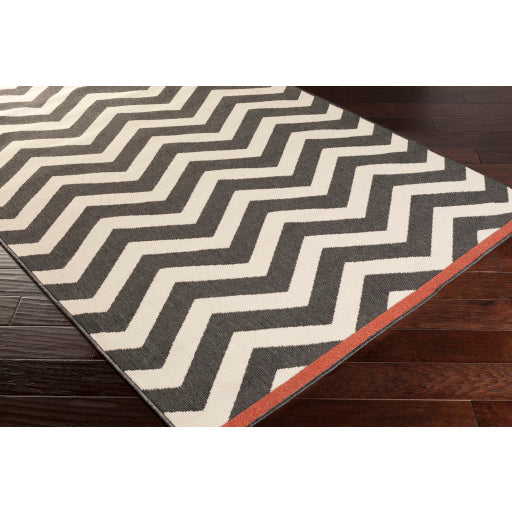 Surya Alfresco Modern Black, Cream, Rust Rugs ALF-9646