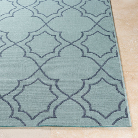 Image of Surya Alfresco Cottage Aqua, Charcoal Rugs ALF-9652