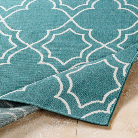 Image of Surya Alfresco Cottage Teal, White Rugs ALF-9653