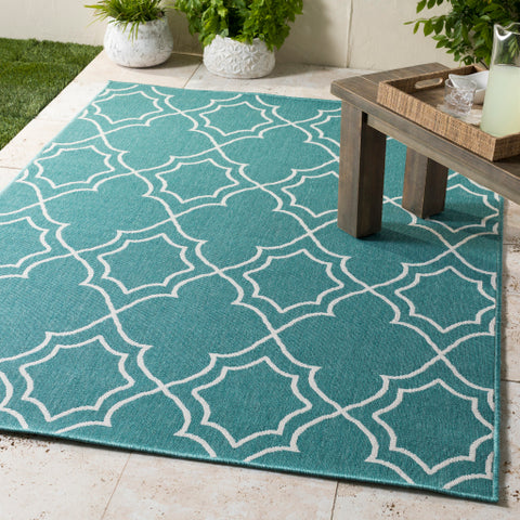 Image of Surya Alfresco Cottage Teal, White Rugs ALF-9653