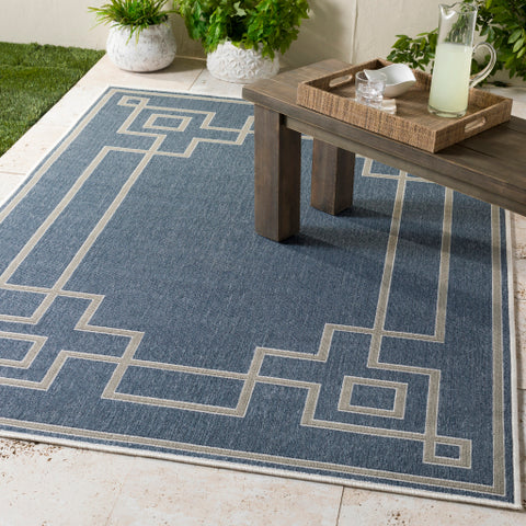 Image of Surya Alfresco Cottage Dark Blue, Taupe, White Rugs ALF-9654