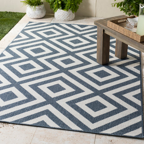 Image of Surya Alfresco Modern Charcoal, White Rugs ALF-9657