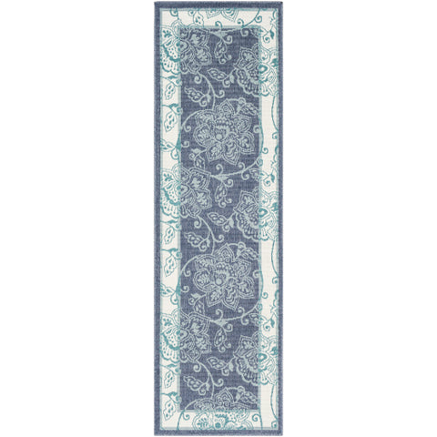 Image of Surya Alfresco Traditional Charcoal, Aqua, White, Teal Rugs ALF-9660