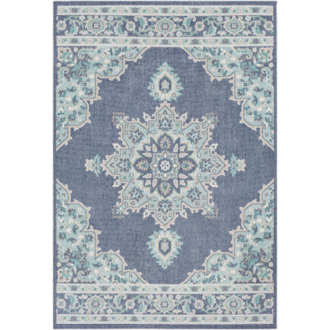 Image of Surya Alfresco Traditional Charcoal, Aqua, Taupe, White, Teal Rugs ALF-9670