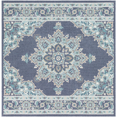 Image of Surya Alfresco Traditional Charcoal, Aqua, Taupe, White, Teal Rugs ALF-9670