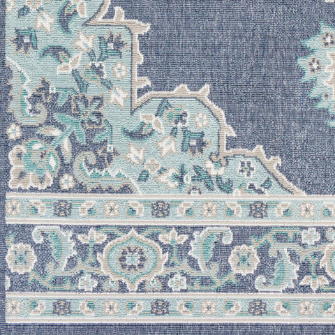 Image of Surya Alfresco Traditional Charcoal, Aqua, Taupe, White, Teal Rugs ALF-9670